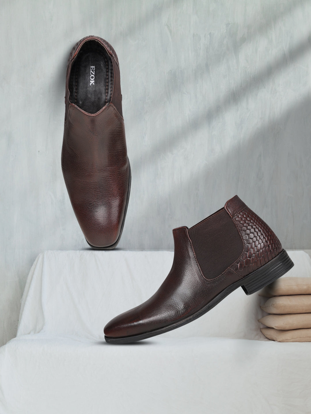 Ezok Men's Leather Casual Slip-On Shoes | Comfortable & Easy to Wear